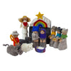 Rainbow Hand-stitched Felt Nativity Set with Storage Barn (12 Pieces)