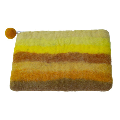 Honey Stripe Zipper Pouch - Yellow