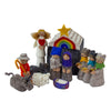 Rainbow Hand-stitched Felt Nativity Set with Storage Barn (12 Pieces)