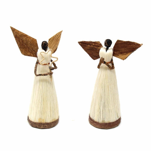 Set of Two 5.5in Standing Sisal Angels - Devotional