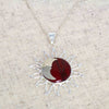 Sun and Moon Red Jasper Pendant with Chain