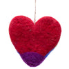 Rainbow Heart and White Dove Handmade Felt Ornaments, Set of 2