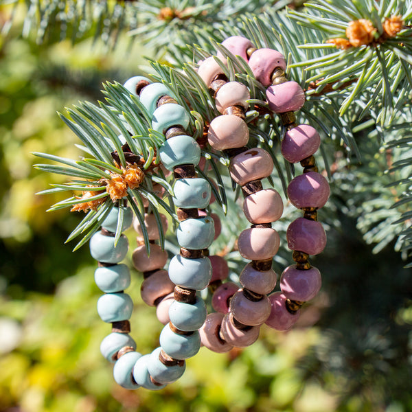 Handcrafted Stackable Set Clay Bead Bracelets from Haitian Artisans, P -  Gifts With Humanity