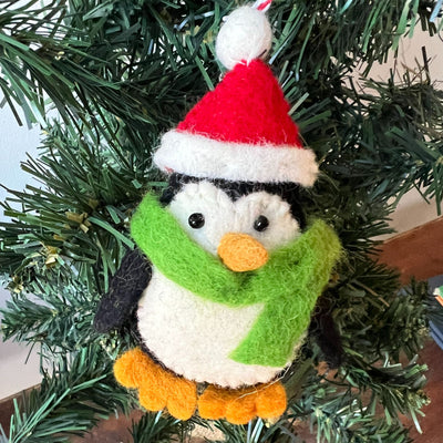 Handmade Penguin Felt Ornaments, Set of 2 - Gifts With Humanity