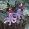 Octopus Santa Handmade Felt Ornaments, Set of 2