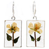 Alpaca Silver Pressed Yellow Flower Earrings