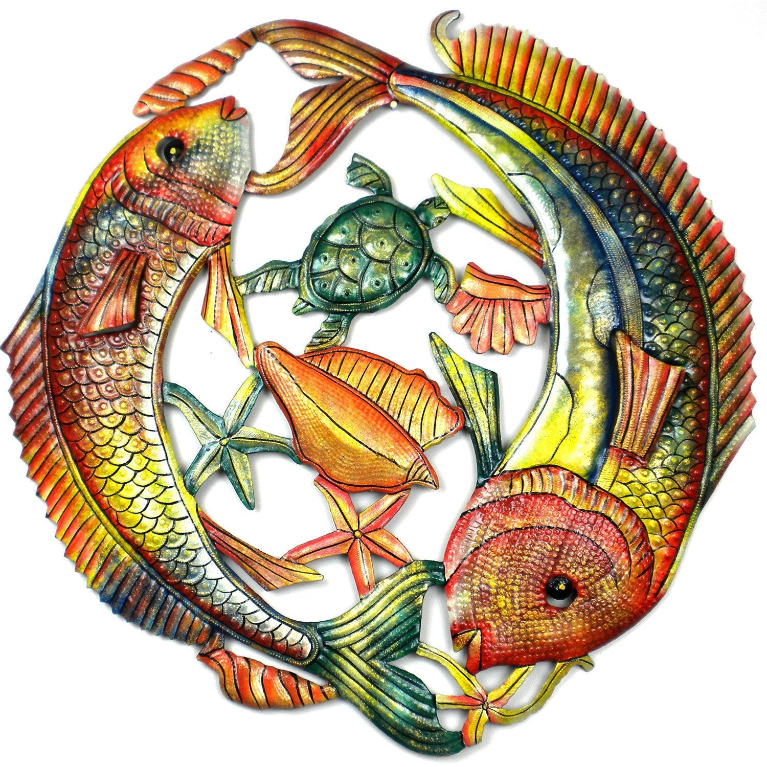 Metal Fish Wall Art - Sealife - Haitian Metal Art Designs