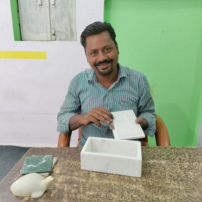 Handmade White Marble Mortar & Pestle