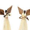 Set of Two 5.5in Standing Sisal Angels - Musical