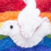 Rainbow Heart and White Dove Handmade Felt Ornaments, Set of 2