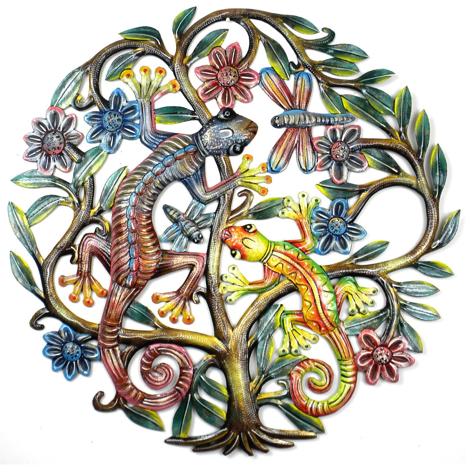 24 inch Painted Gecko Tree of Life Handmade and Fair Trade Gifts With  Humanity