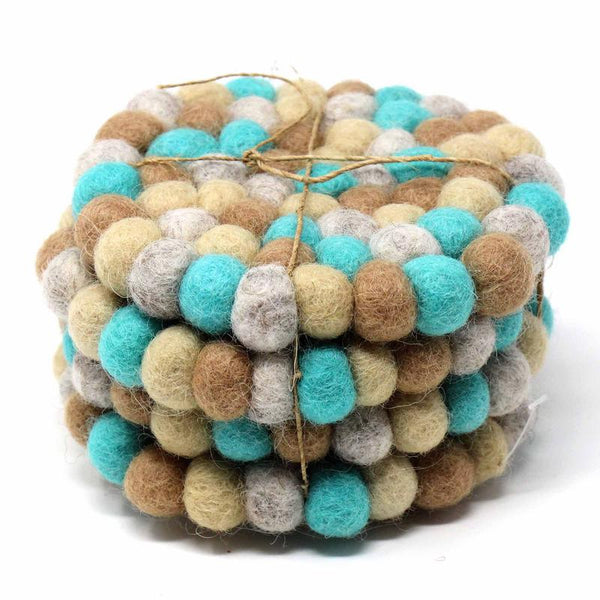 DIY Wool Felt Ball Coasters